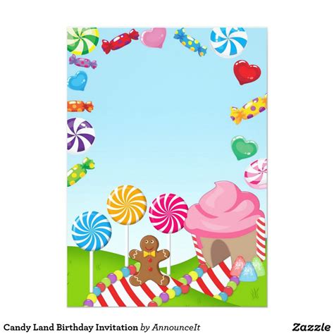 Candy Land Birthday Invitation Uk Candyland Birthday