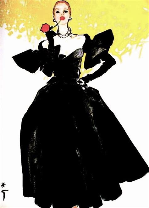 Black Dress Christian Dior Illustration Rene Gruau 1955 Fashion Art