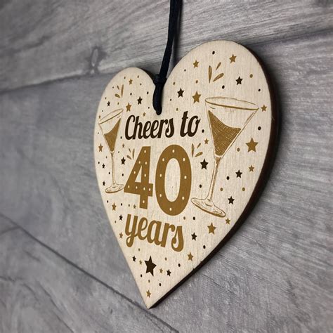 Article by polka dot chair. 40th Birthday Gifts For Women / Men Heart 40th Birthday Cards