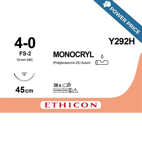 Monocryl 4 0 Fs 2 45cm Y292h 1 Stück