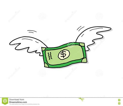 Flying Money Dollar Inflation Stock Vector Illustration