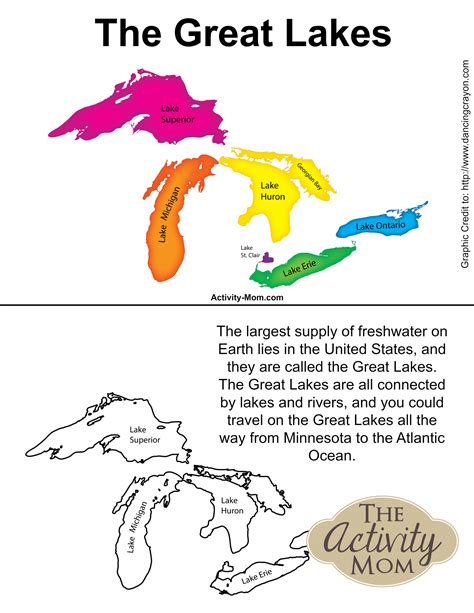 Printable Great Lakes Template Great Lakes Map Great