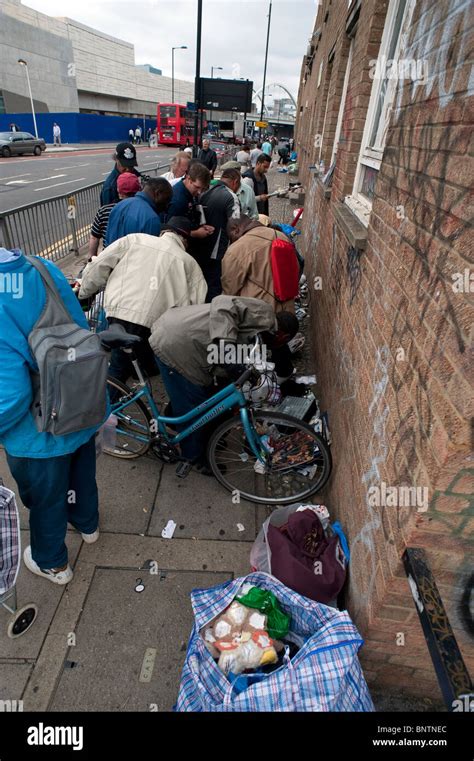 Poverty In The Shoreditch Area Of East London England Shows With