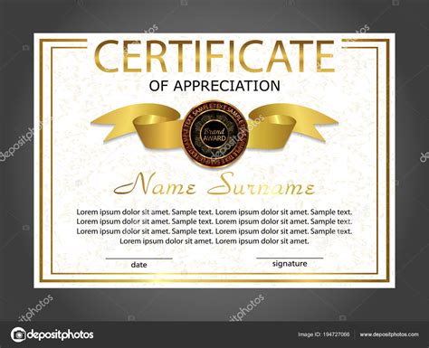 Certificate Of Appreciation Diploma Template Winning The Competition