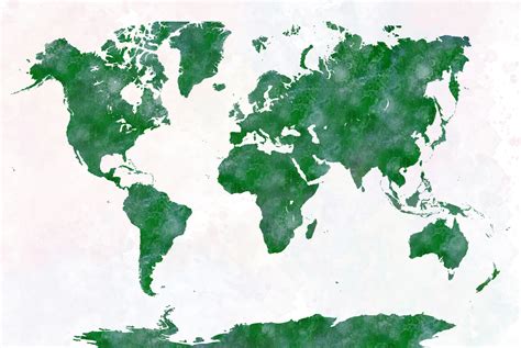 Map Of Watercolor World Map ǀ Maps Of All Cities And Countries For Your