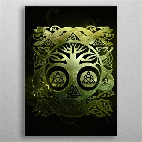 Tree Of Life Yggdrasil Poster By Lioudmila Perry Displate Gold