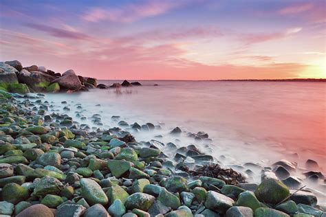Pebble Beach At Sunset By Enzo Figueres