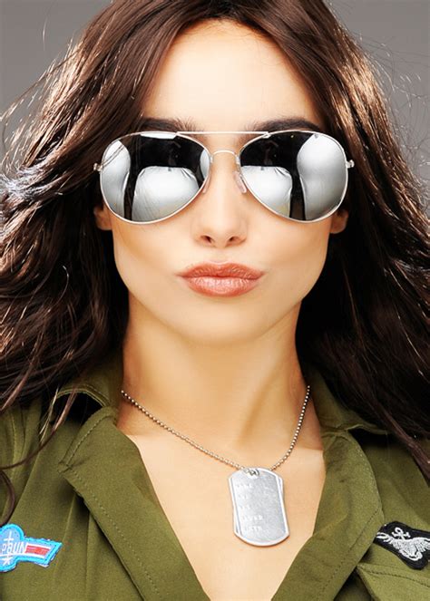 Top Gun Style Silver Mirror Aviator Sunglasses