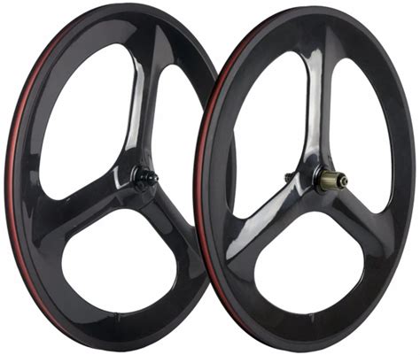 700c Road Track Carbon 3 Spoke Bike Wheels Clincher Road Tubular Wheels