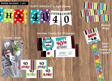 Over The Hill 40th Digital Printable Birthday Party
