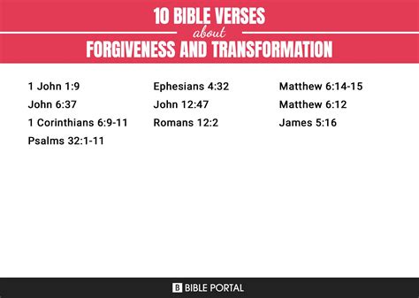 10 Bible Verses about Forgiveness And Transformation?