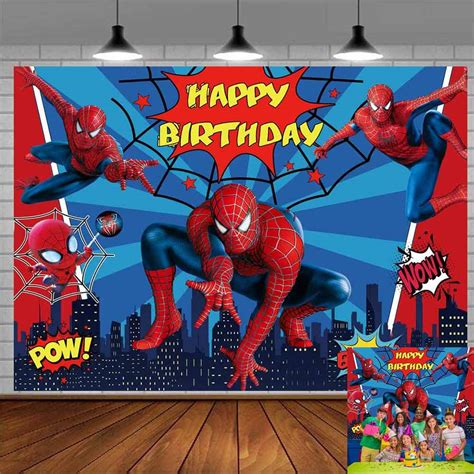 Buy Spiderman Backdrop Birthday Banner Superhero Background Boys Party