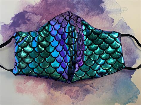 Mermaid Mask With Adjustable Straps And Poly Satin Inside Etsy