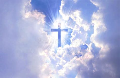 Christian Cross Appears Bright In The Sky Stock Photo Image Of