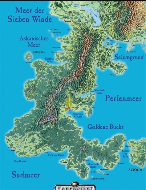 Dsa Karte Von Alanfa Fantasy Map Fantasy Inspiration Fantasy World