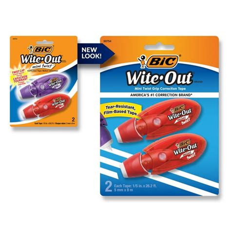 Bic Wite Out Brand Mini Twist Correction Tape White 2 Count Walmart