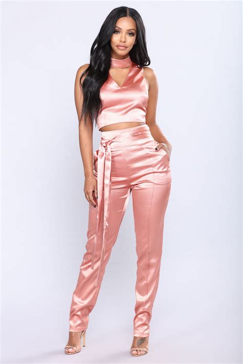 Check spelling or type a new query. Up For A Raise Satin Pant Set - Rose Gold | Skinny leg pants, Wardrobe style, Fashion