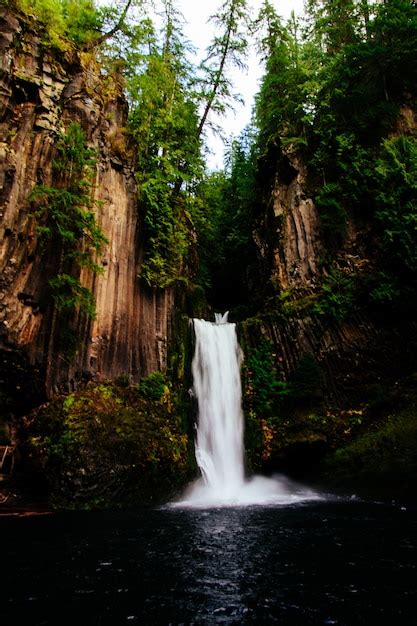 Free Photo Beautiful Shot Of A Waterfall In The Forest Surrounded By