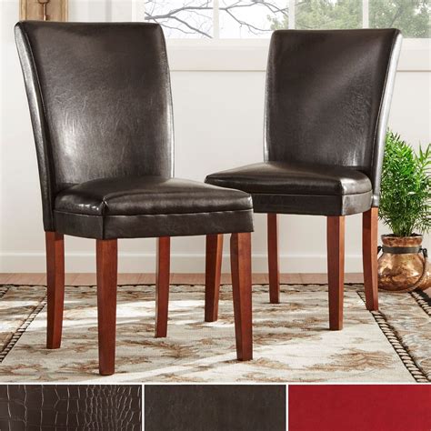 Buy faux leather dining chairs online! Parson Faux Leather Dining Chairs (Set of 2) by iNSPIRE Q ...