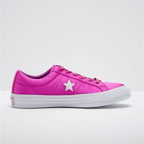 Womens Shoes Converse One Star Satin Pink 161197c Prodirect Soccer
