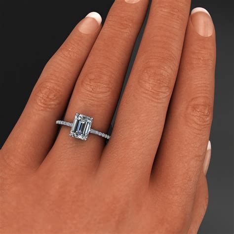 2 carat emerald cut diamond engagement ring 2.24ct d/vs2 gia. eliza ring - 1.75 carat emerald cut moissanite engagement ...