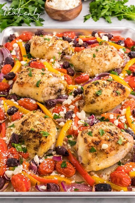 Greek Chicken Sheet Pan Dinner My Heavenly Recipes