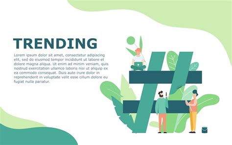 Premium Vector Trending Topic With Hashtag Template