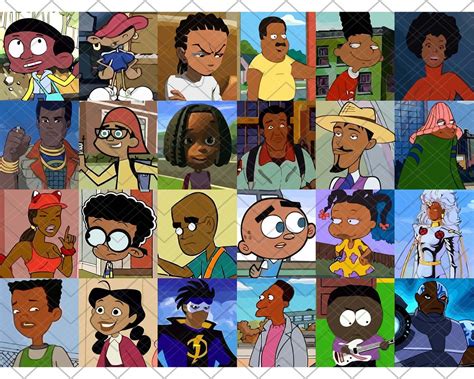 Black Cartoon Characters Png Instant Download 90s Cartoon Tv Etsy