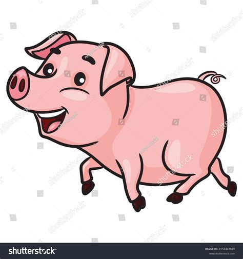 Illustration Of Cute Cartoon Of Happy Pig Royalty Free Stock Vector