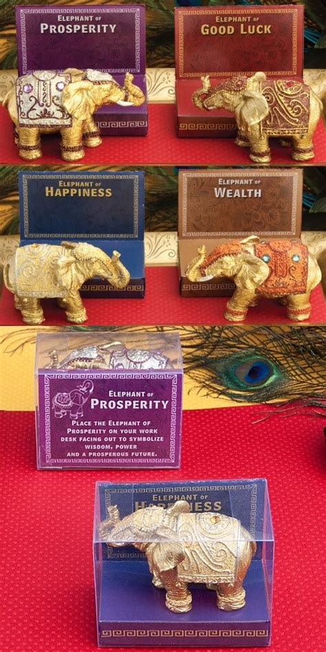 Decorative Good Fortune Mini Elephants Assorted Set Of 4
