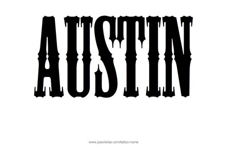 Austin Name Tattoo Designs