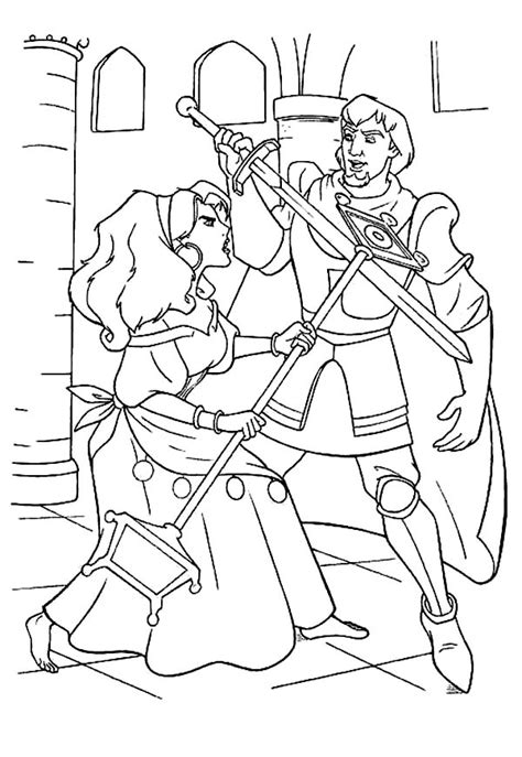 30+ the hunchback of notre dame coloring pages for printing and coloring. Esmeralda Sword Fight With Phoebus In The Hunchback Of ...