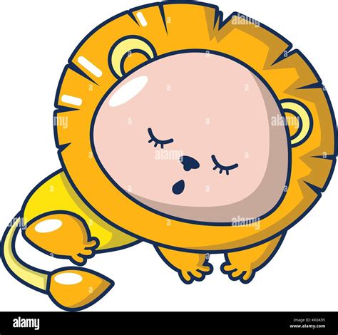 Sleeping Lion Icon Cartoon Style Stock Vector Image And Art Alamy