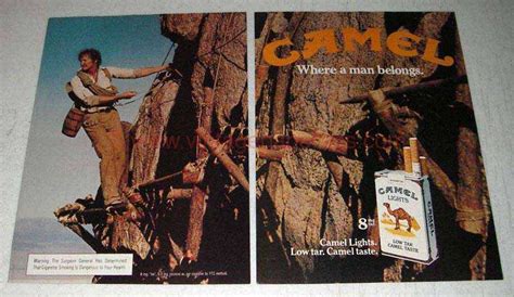 Camel cigarettes were originally blended to have a milder taste in contrast to brands that, at the time of its introduction, were considered much harsher. 1981 Camel Lights Cigarettes Ad - Where a Man Belongs