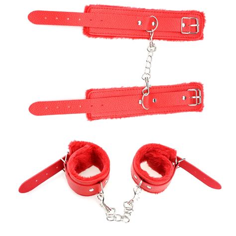 2pcsset Pu Leather Erotic Handcuffs Ankle Cuff Restraints With Whip Bdsm Bondage Slave Sex Toys