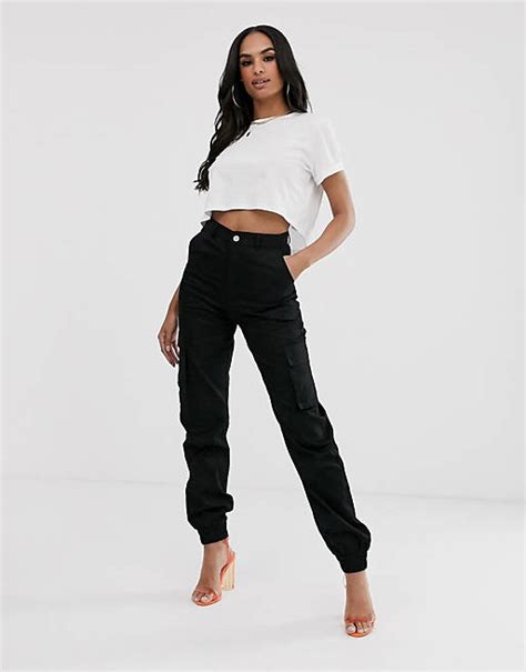 Missguided Cargo Pants In Black Asos