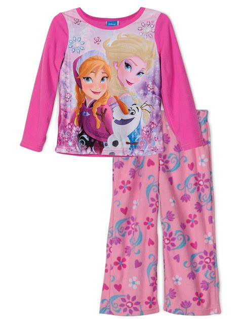 Disney Frozen Elsa And Anna Girls 2 Piece Fleece Pajama Set Frozen Best Friends Size 8