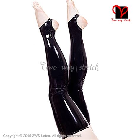 sexy latex stockings black rubber stockings with feet open xxl wz 025 buy at the price of 45
