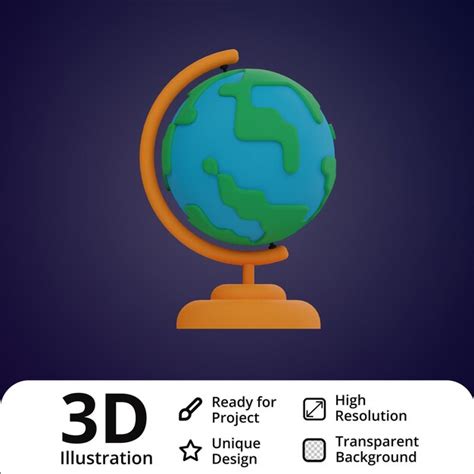 Premium Psd Globe 3d Illustration