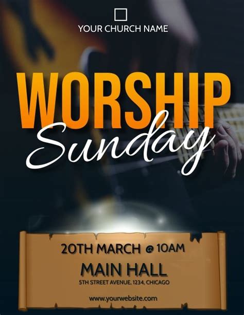 Worship Sunday Service Flyer In 2021 Flyer Event Flyer Templates