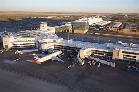 An Aerial View Of Denver International Airport Shows A Gates And The