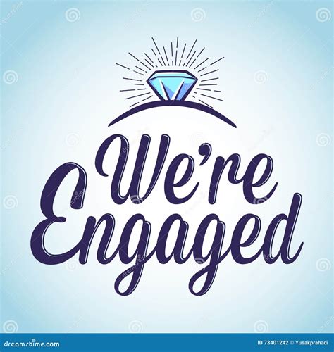 We Are Engaged Typography Art Vector Illustration