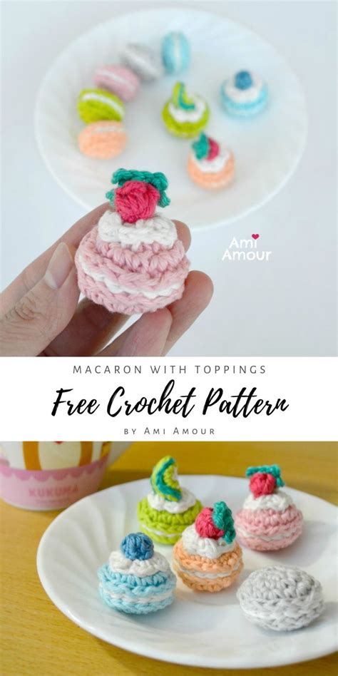 Crochet Macaron Pattern Amigurumi Sweets Free Ami Amour Crochet