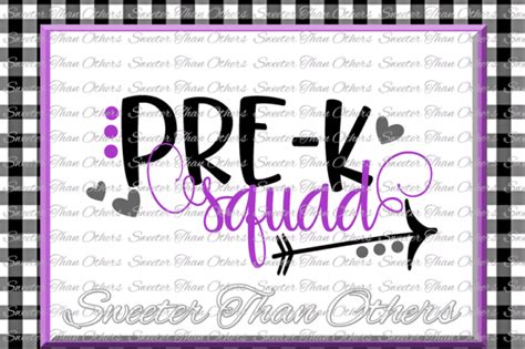 Free Pre K Squad Svg Kindergarten Svg Teacher Svg Dxf Silhouette