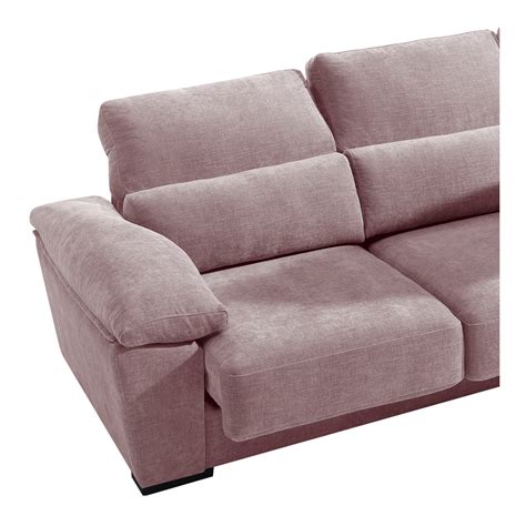 sofá tapizado de 5 plazas con asientos deslizantes y chaise longue derecha con arcón boston