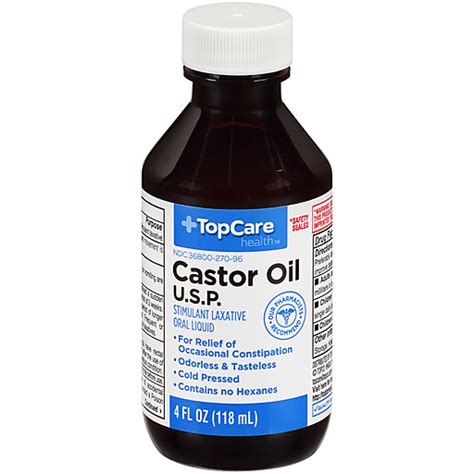 Castor Oil Usp Stimulant Laxative Oral Liquid Medicine Cabinet