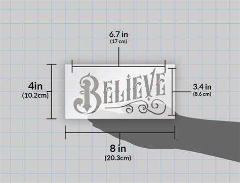 Believe Stencil By Studior12 Magical Vintage Word Art Small 8 X 4