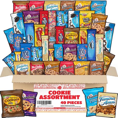 Buy Cookie Assortment Box 40 Full Size Pieces Bulk Variety Pack