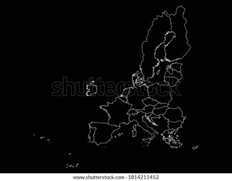 Vector Illustration Outline Map Europe Union Stock Vector Royalty Free