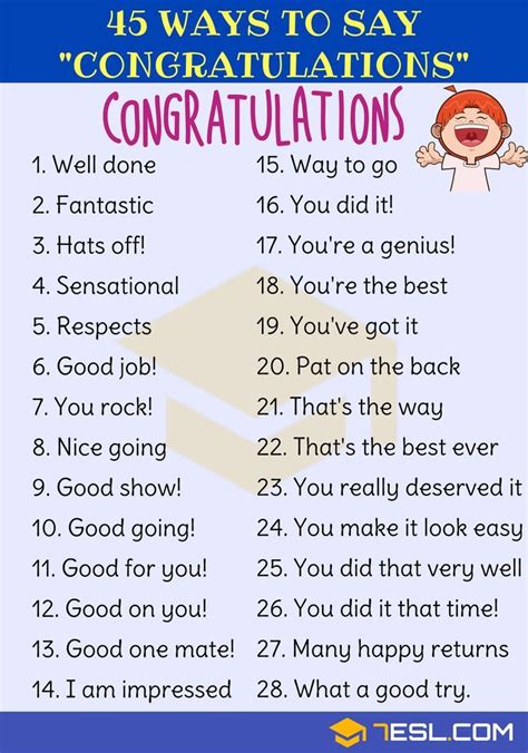Not surprisingly, to do something nice for anyone or surpise with beautiful congratulation in his/her native language is always very nice and. Congratulations Synonym: 45 Ways To Say Congratulations ...